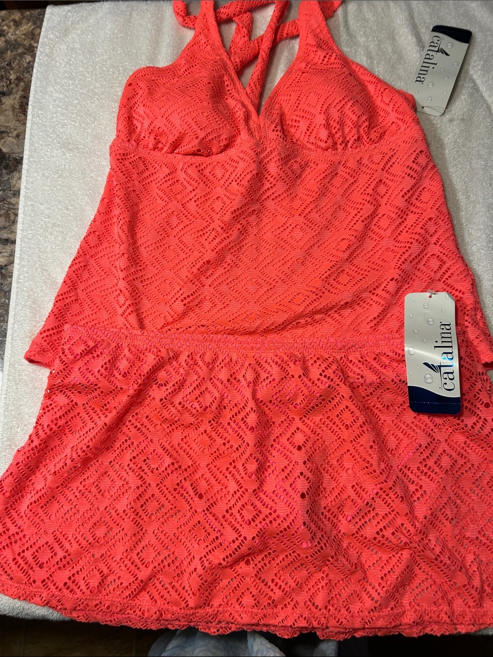 NWT Catalina Coral Lace Crochet 2 piece swimsuit